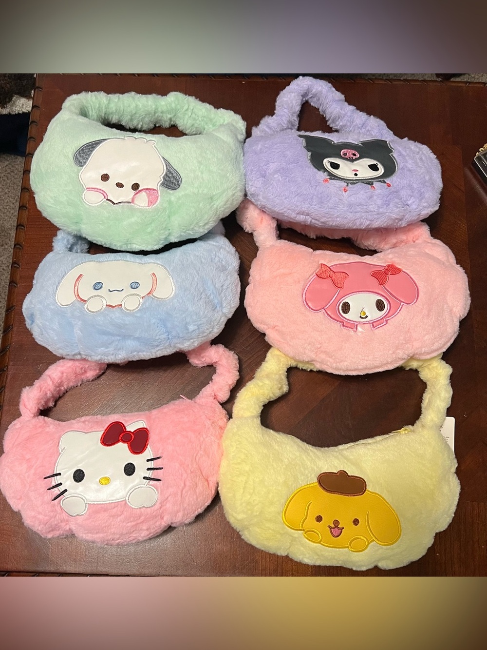 Sanrio Hello Kitty Plush Purse Shoulder Bags set of 6